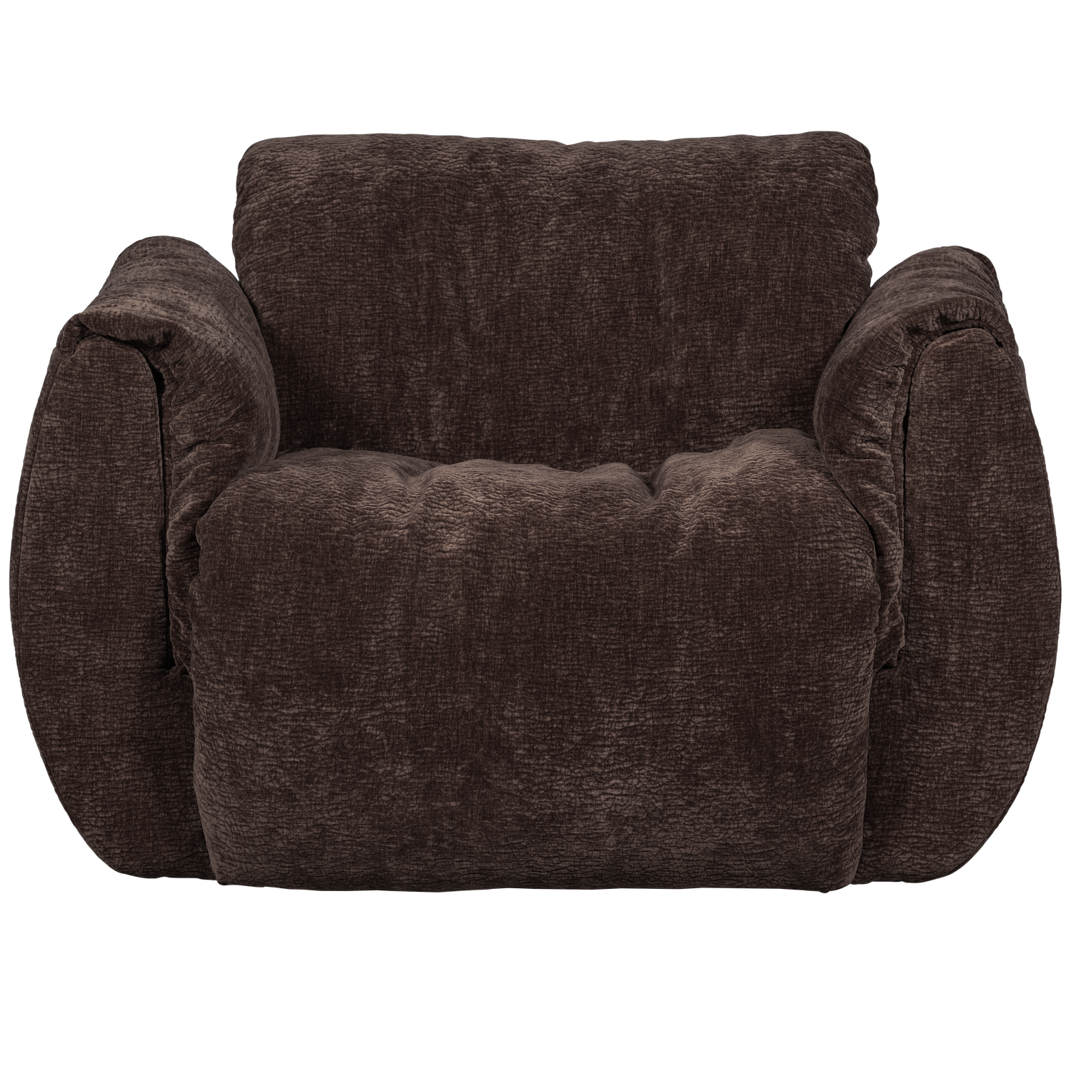 Woood | Draaifauteuil Baggy geweven chenille donkerbuin