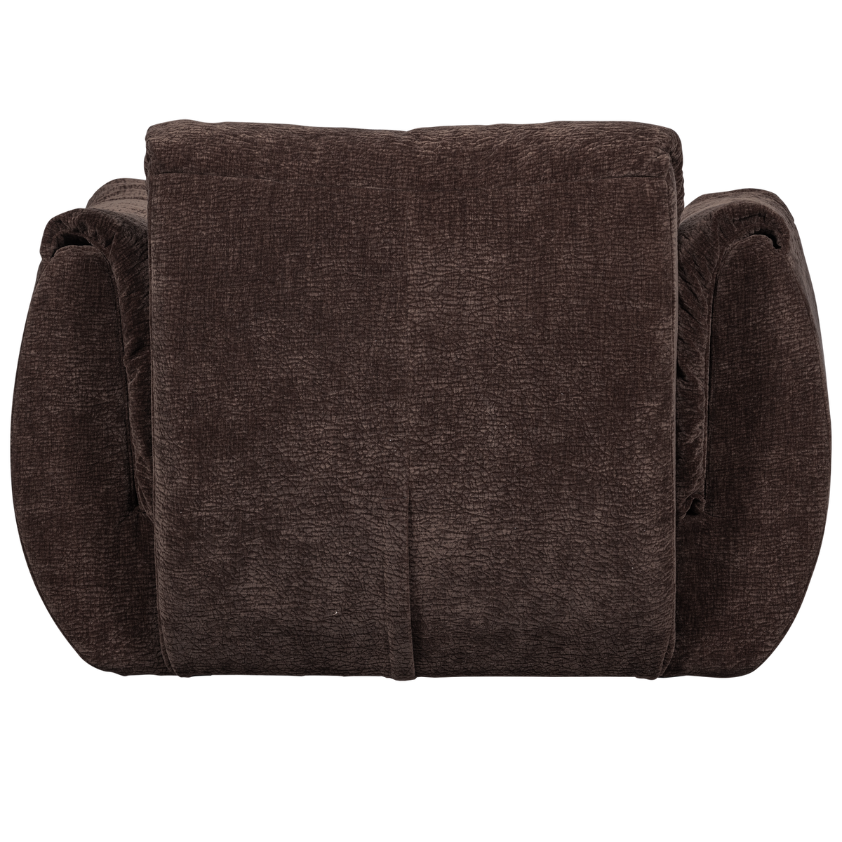 Woood | Draaifauteuil Baggy geweven chenille donkerbuin