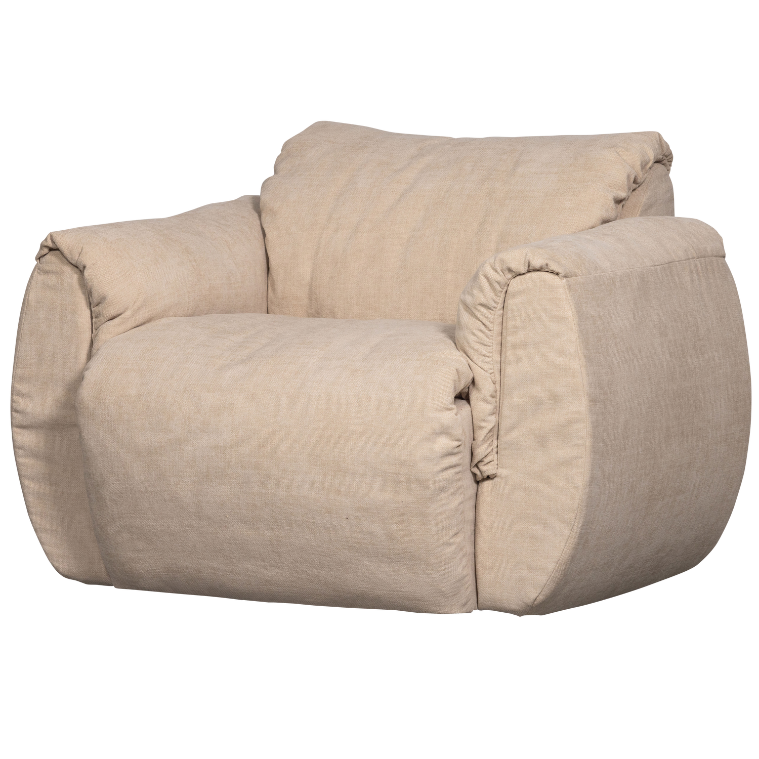 Woood | Draaifauteuil Baggy geweven chenille zand
