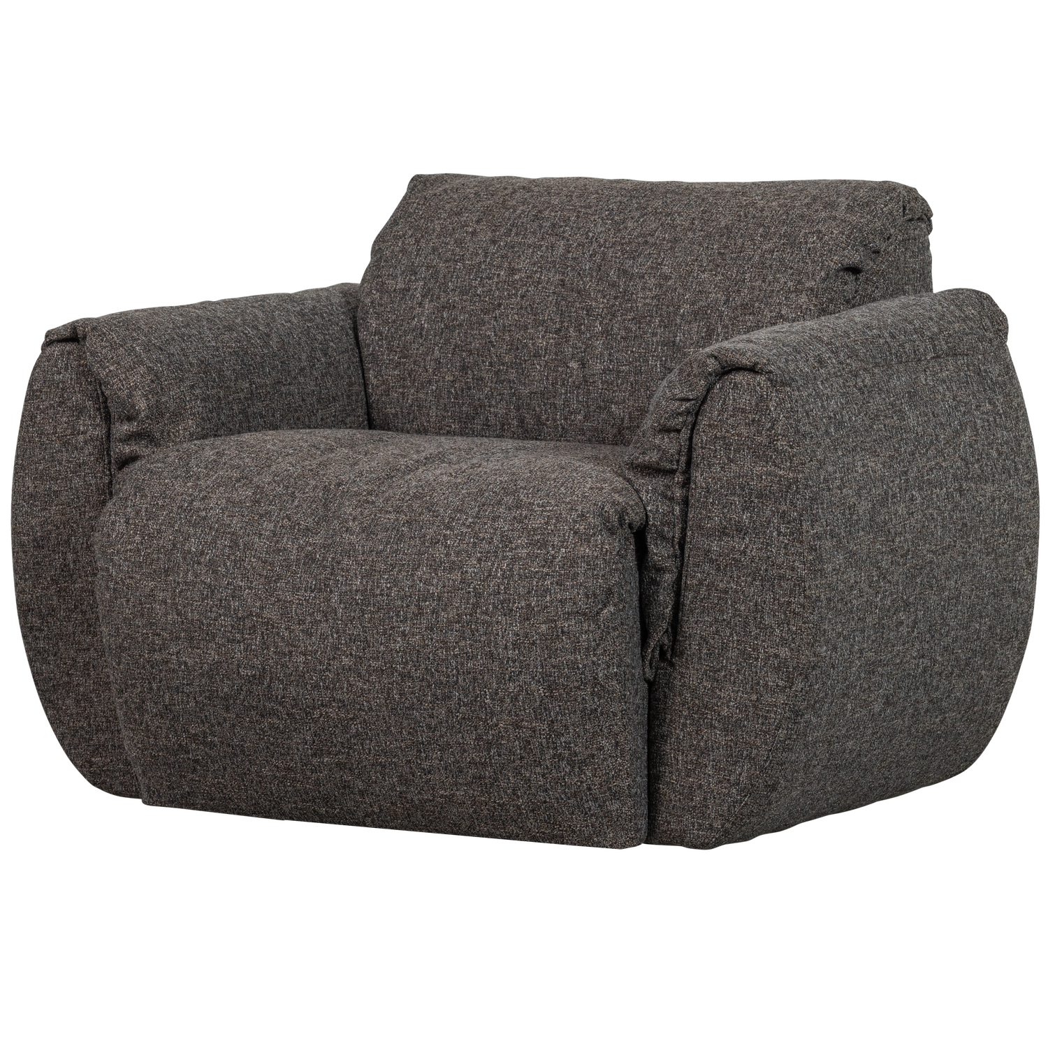 Woood | Draaifauteuil Baggy geweven stof warmgrijs melange