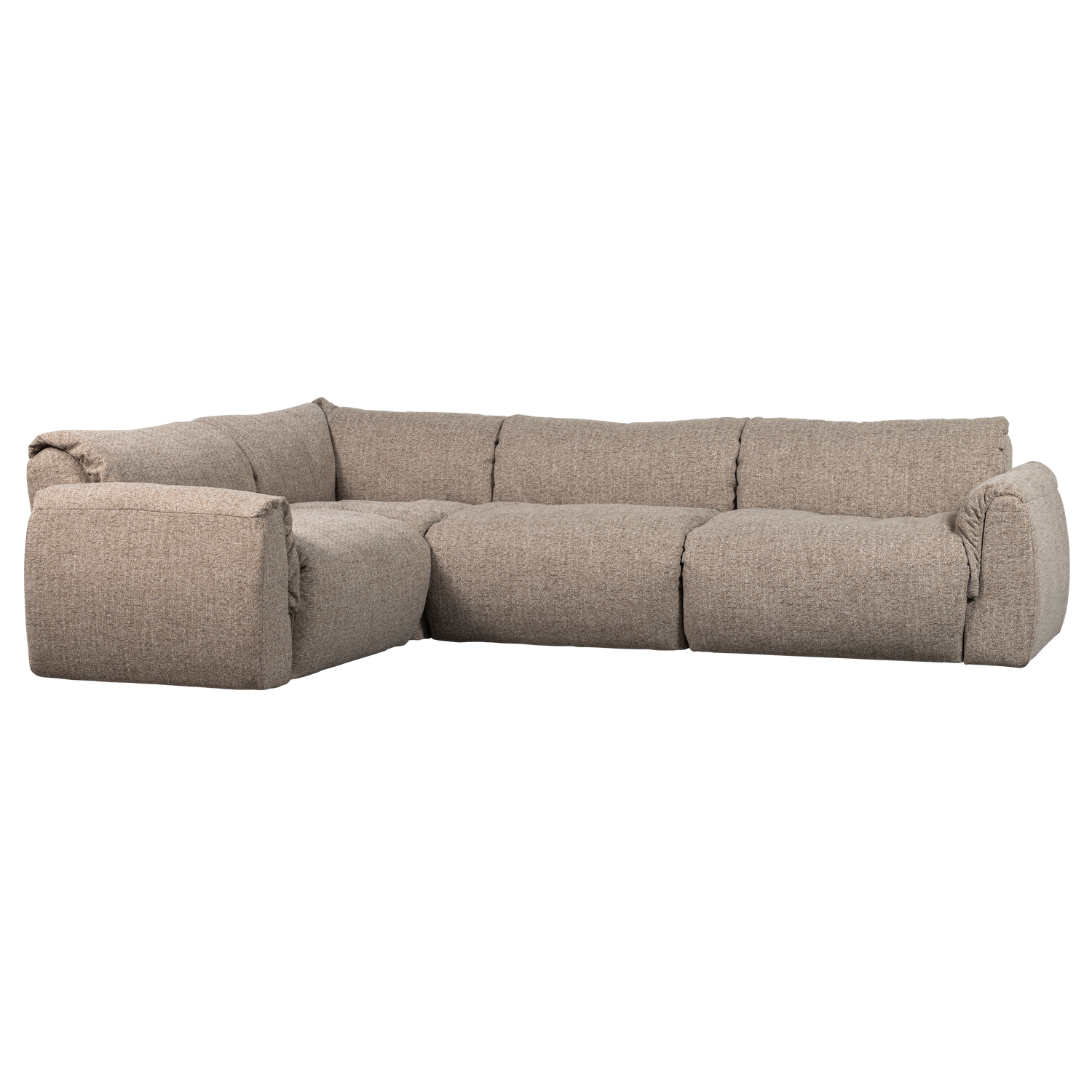Woood | Hoekbank Baggy links geweven stof bruin melange