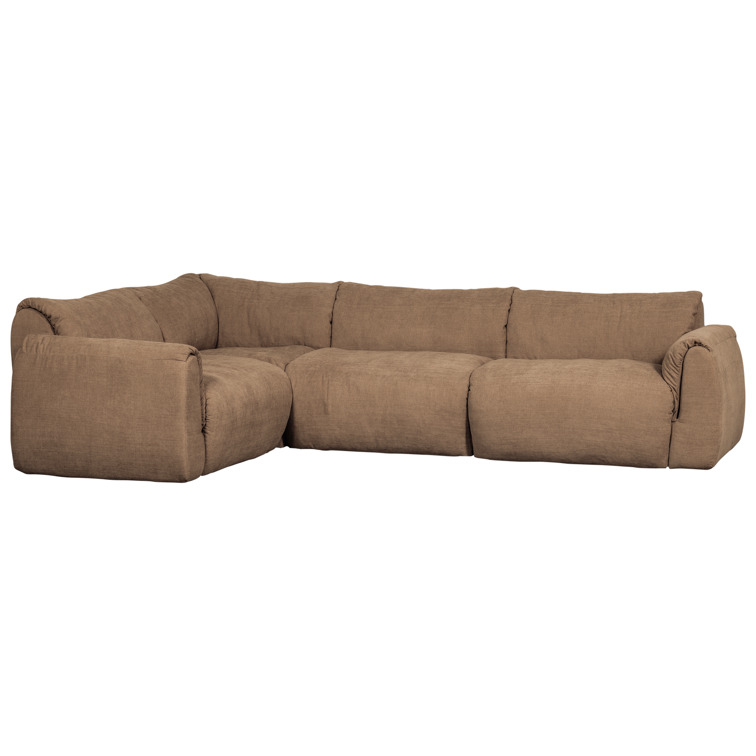 Woood | Hoekbank Baggy links geweven chenille bruin