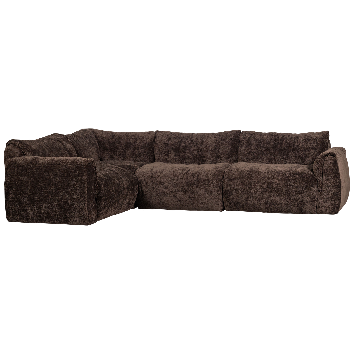 Woood | Hoekbank Baggy links 3D chenille donkerbruin