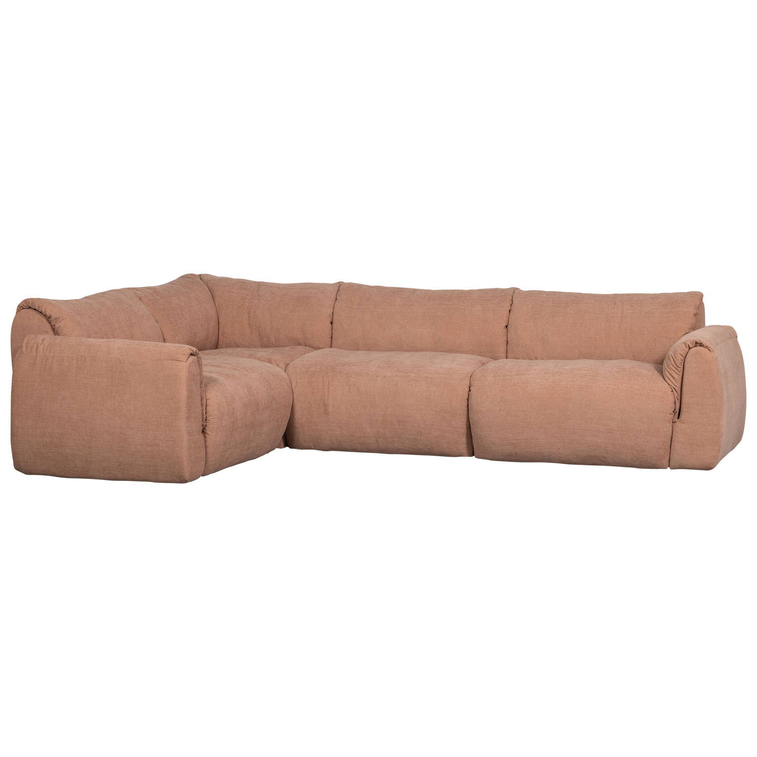 Woood | Hoekbank Baggy links geweven chenille oud roze