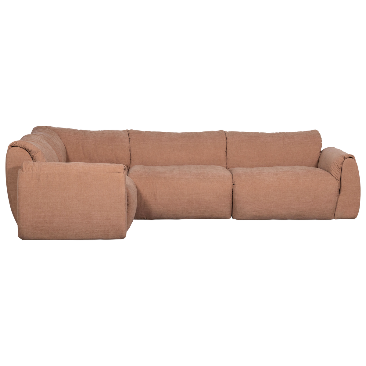 Woood | Hoekbank Baggy links geweven chenille oud roze