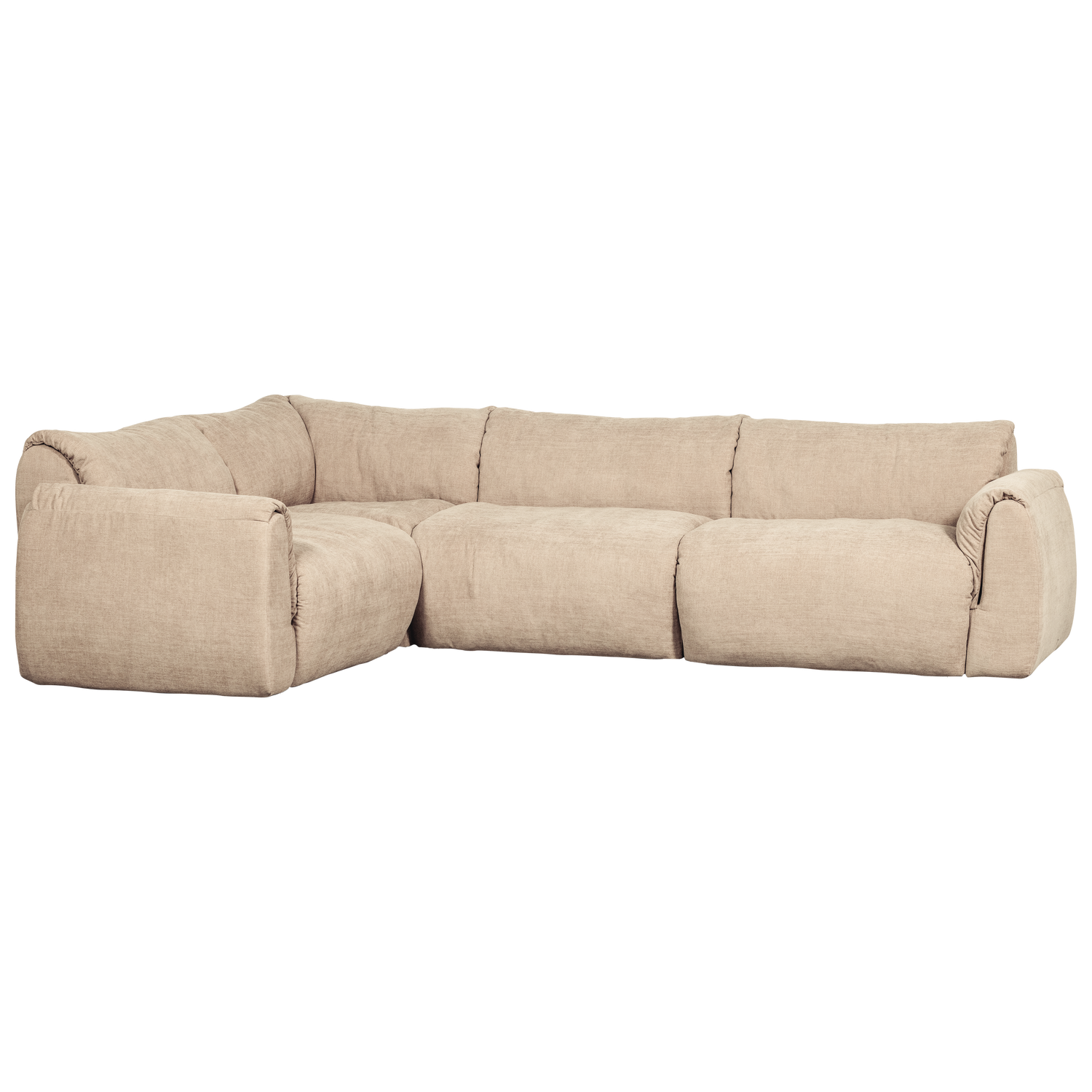Woood | Hoekbank Baggy links geweven chenille zand