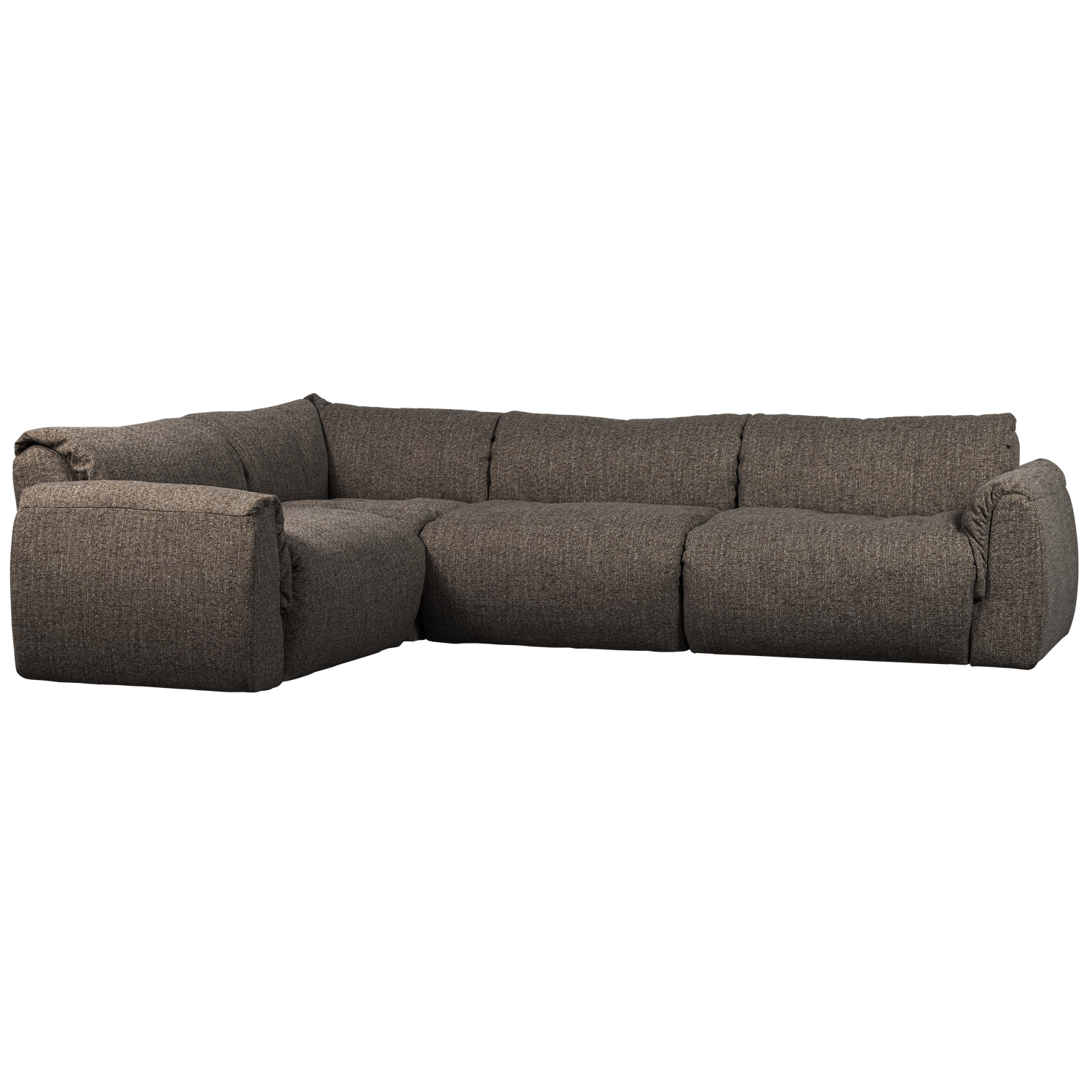 Woood | Hoekbank Baggy links geweven stof warmgrijs melange
