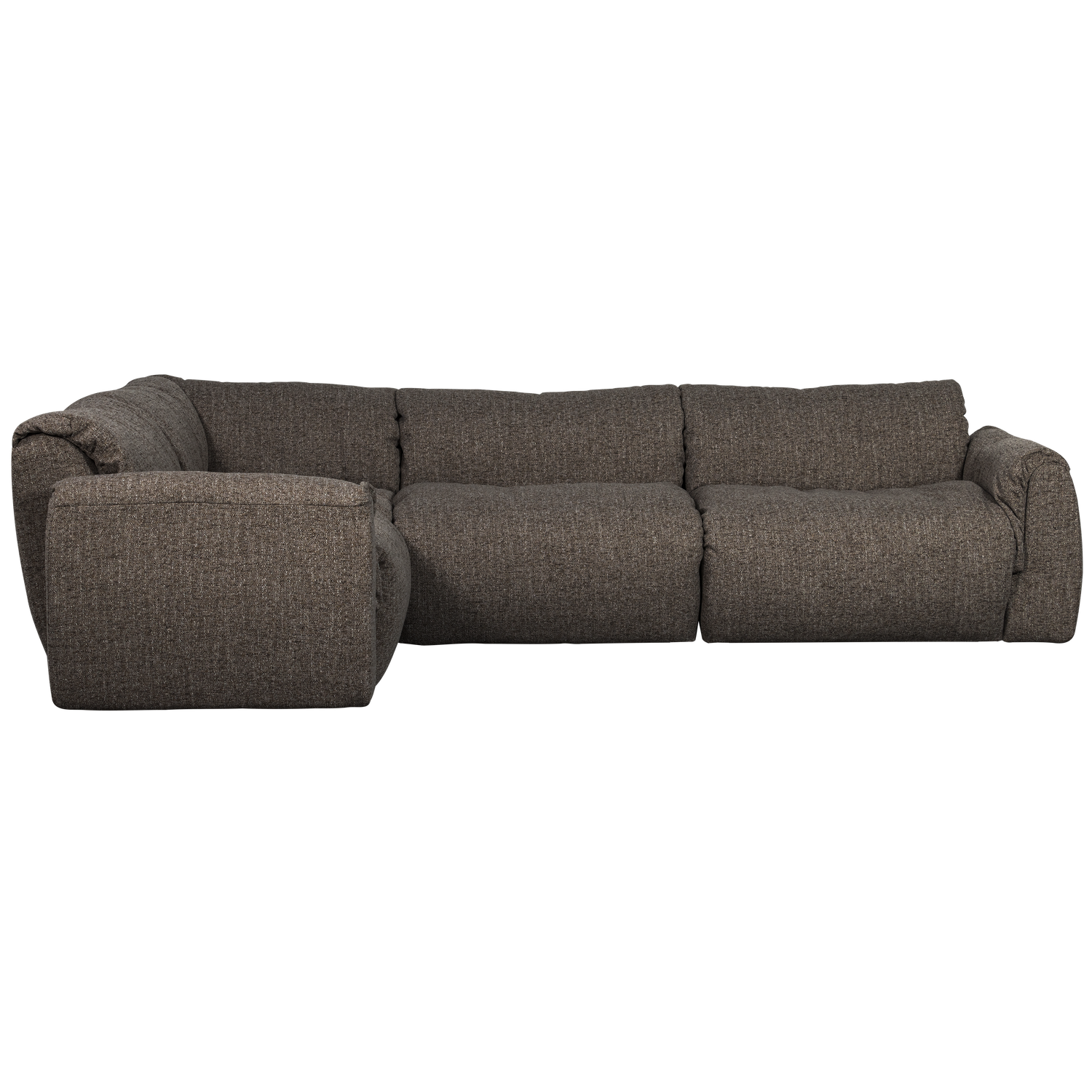 Woood | Hoekbank Baggy links geweven stof warmgrijs melange