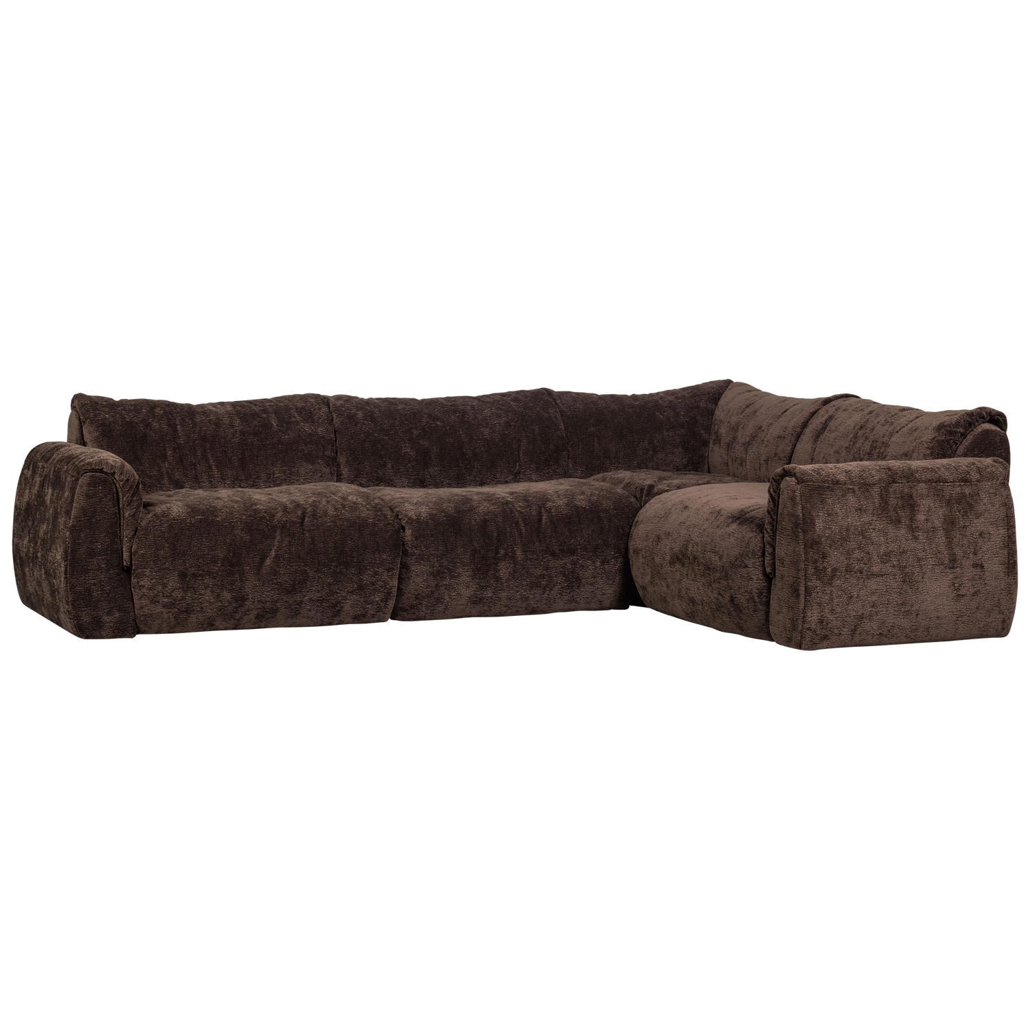 Woood | Hoekbank Baggy rechts 3D chenille donkerbruin