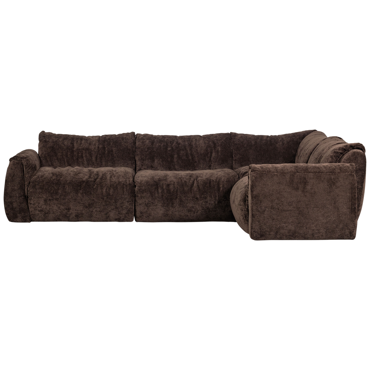 Woood | Hoekbank Baggy rechts 3D chenille donkerbruin