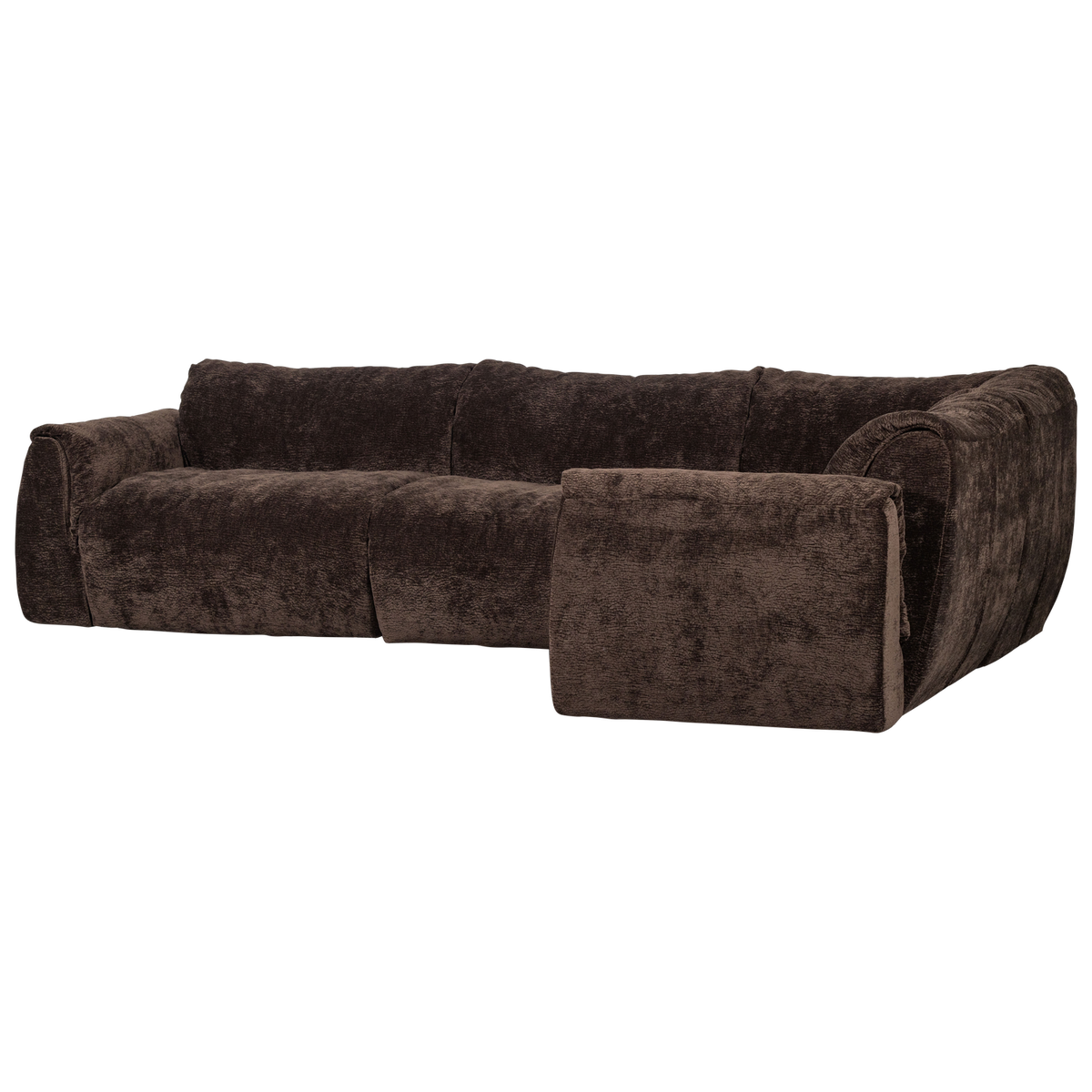Woood | Hoekbank Baggy rechts 3D chenille donkerbruin