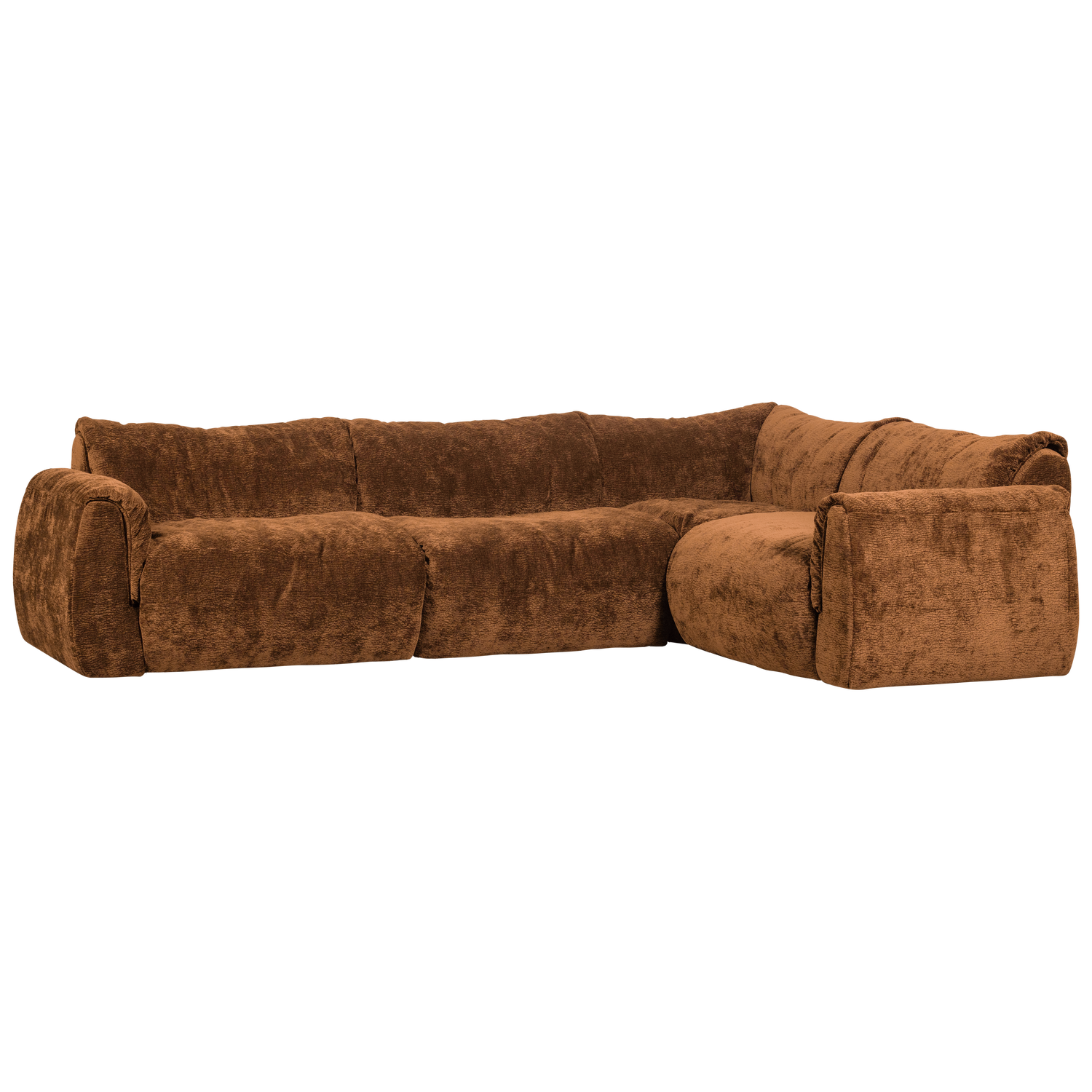 Woood | Hoekbank Baggy rechts 3D chenille middenbruin