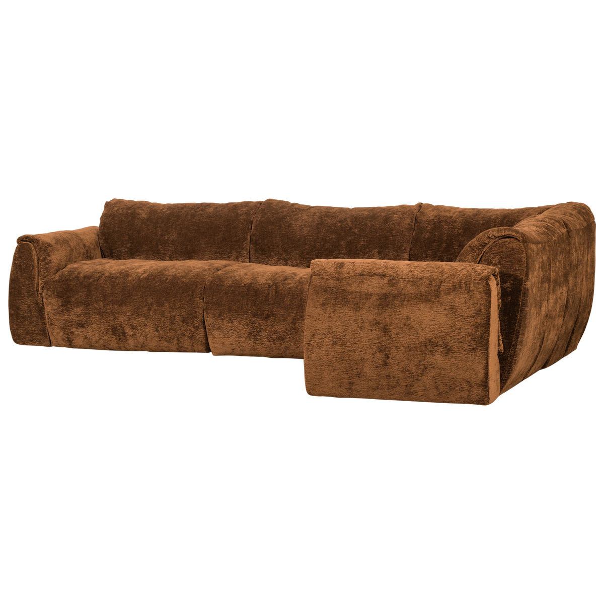 Woood | Hoekbank Baggy rechts 3D chenille middenbruin
