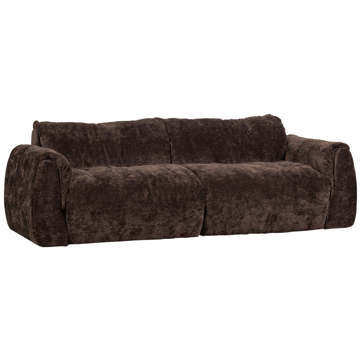 Woood | 2-Zits bank Baggy 3D chenille donkerbruin