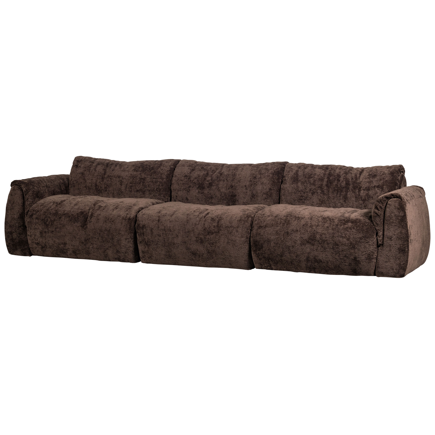 Woood | 3-Zits bank Baggy 3D chenille donkerbruin