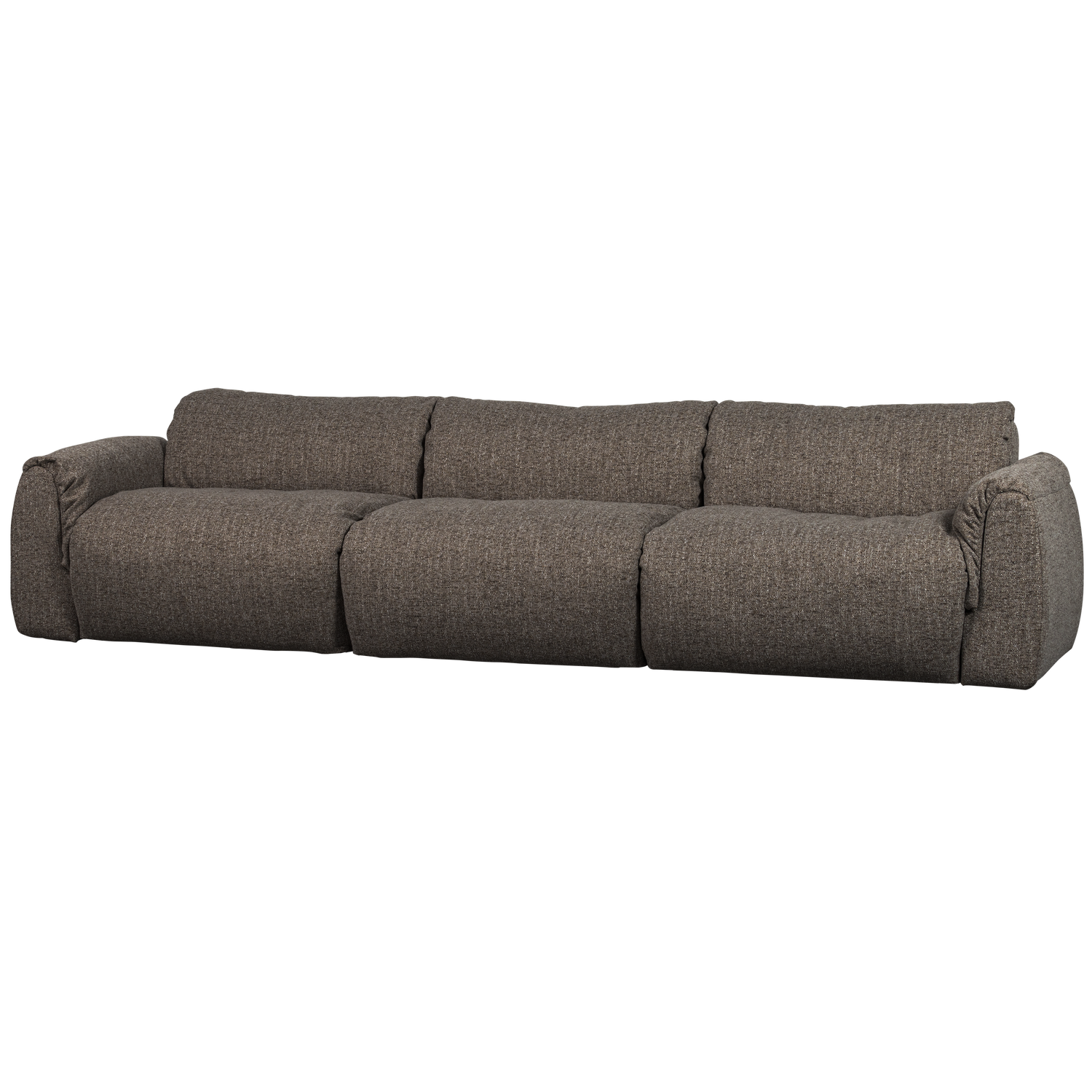 Woood | 3-Zits bank Baggy geweven stof warmgrijs melange