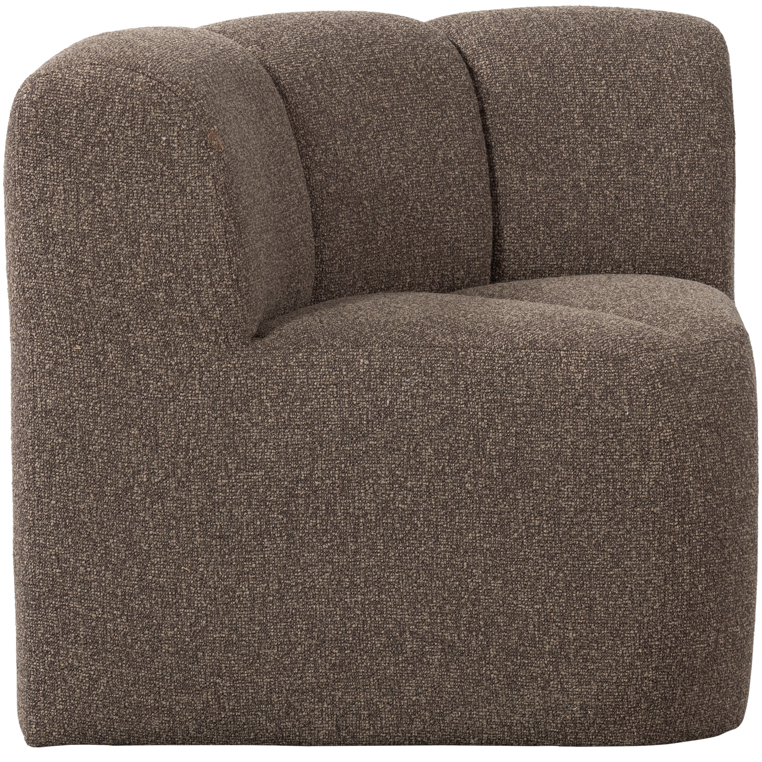 Woood | Eetbank Mojo hoek met rugleuning boucle bruin melange