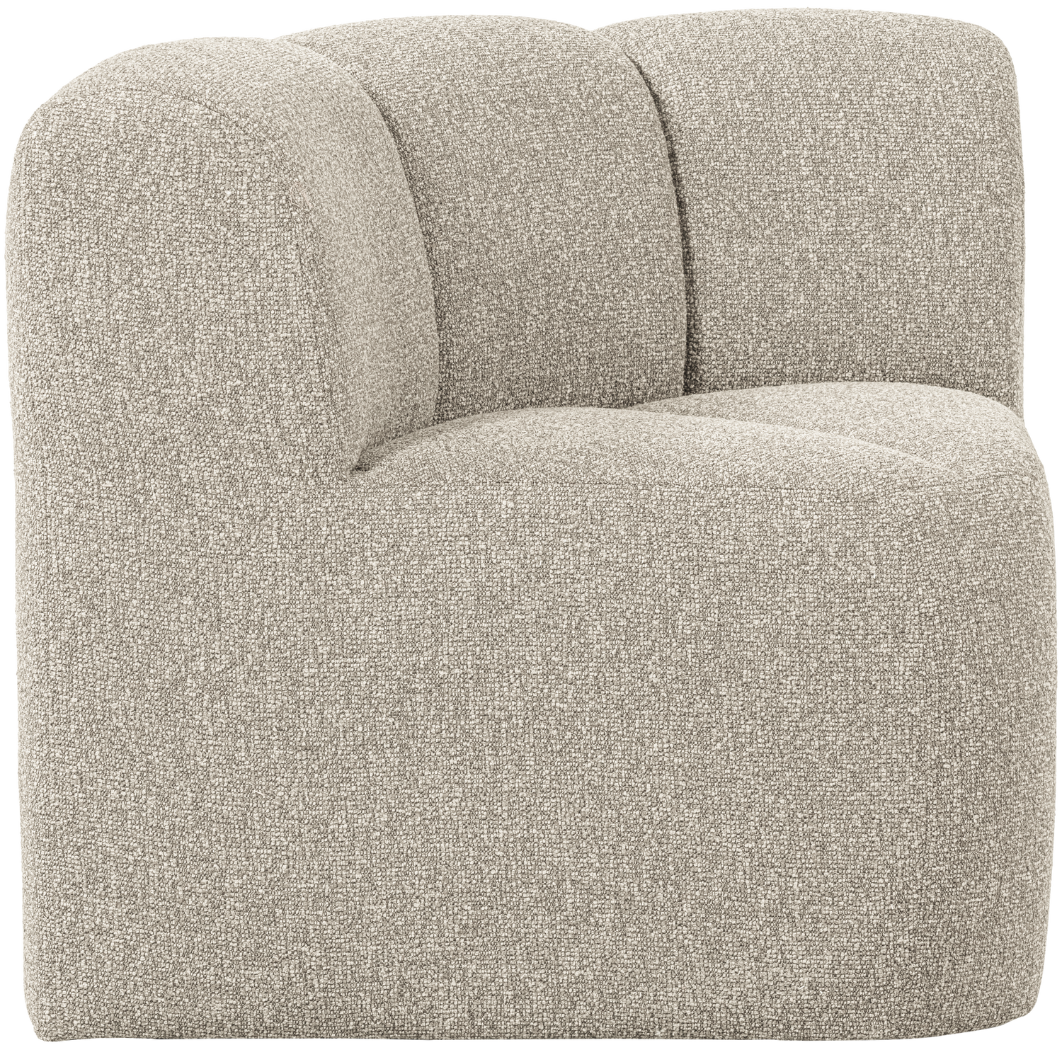 Woood | Eetbank Mojo hoek met rugleuning boucle beige melange