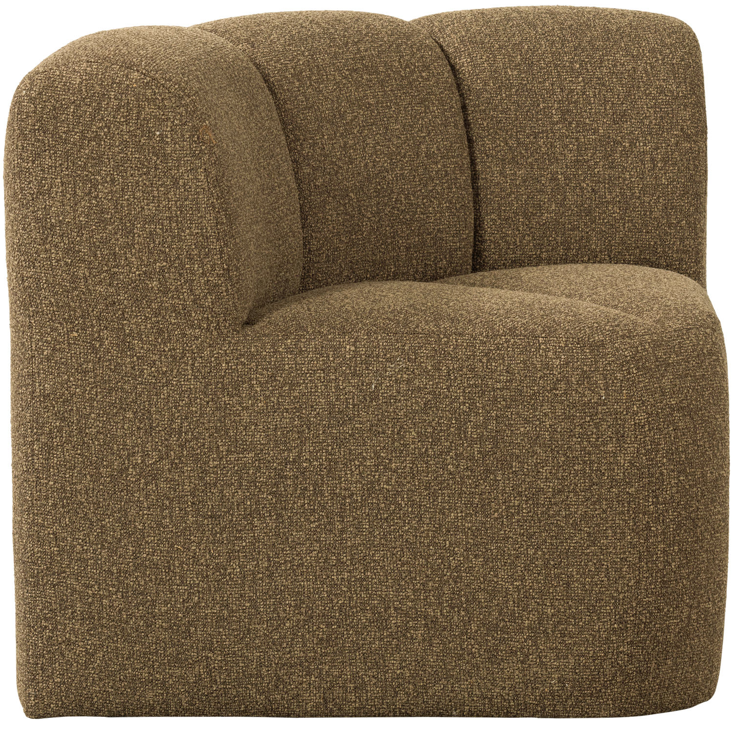 Woood | Eetbank Mojo hoek met rugleuning boucle geel/bruin melange