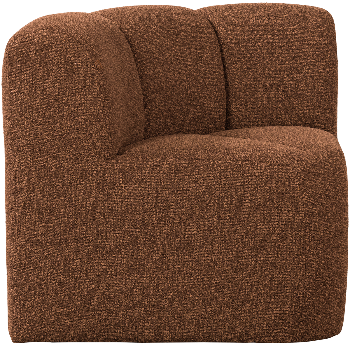 Woood | Eetbank Mojo hoek met rugleuning boucle roestbruin melange