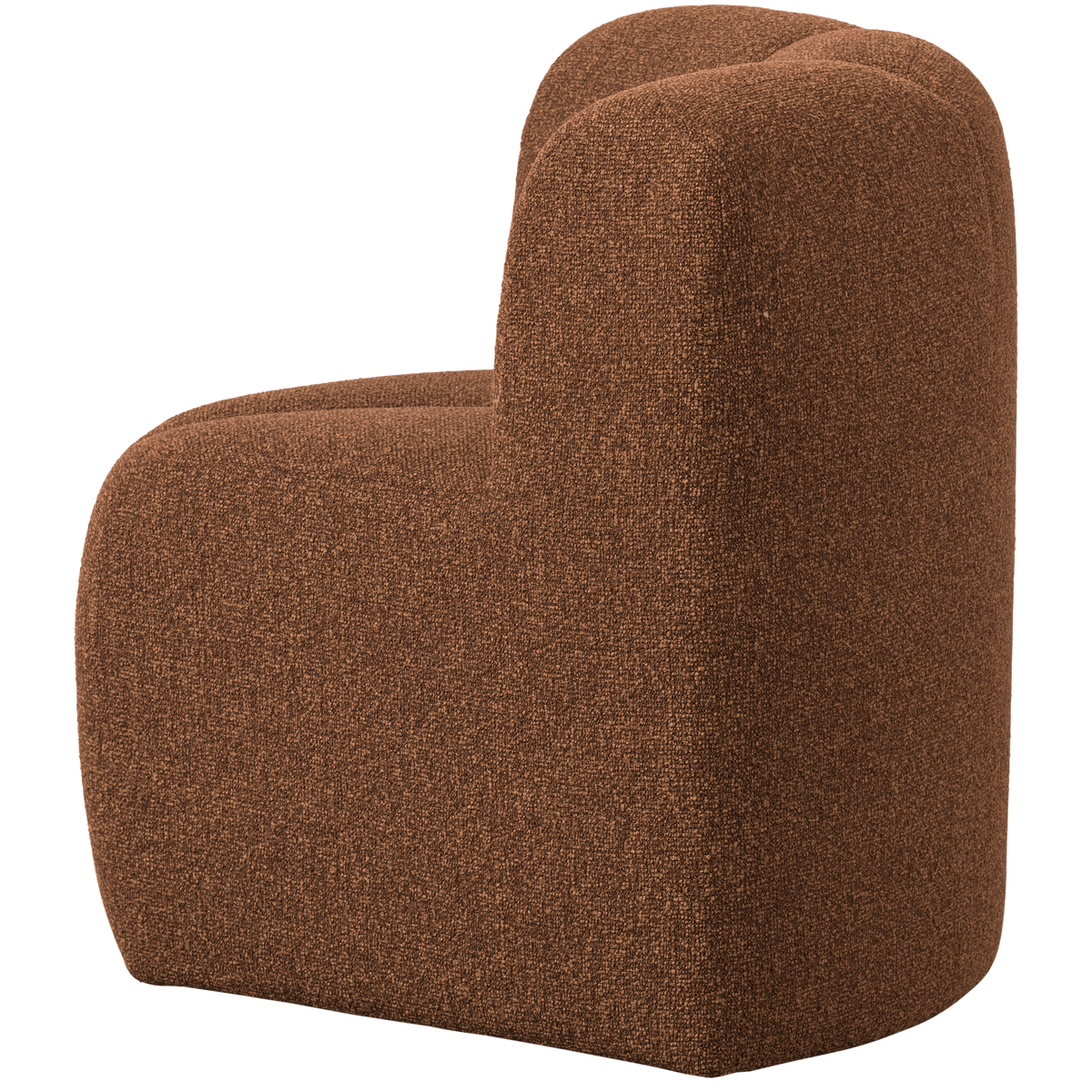 Woood | Eetbank Mojo hoek met rugleuning boucle roestbruin melange