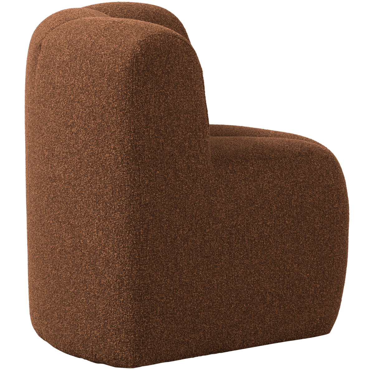 Woood | Eetbank Mojo hoek met rugleuning boucle roestbruin melange
