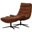 Woood | Draaifauteuil Kube met hocker bruin
