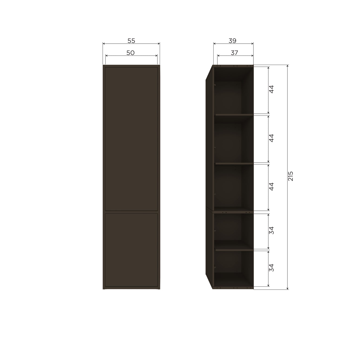 Woood | Opbergkast Meggy 55cm middenbruin