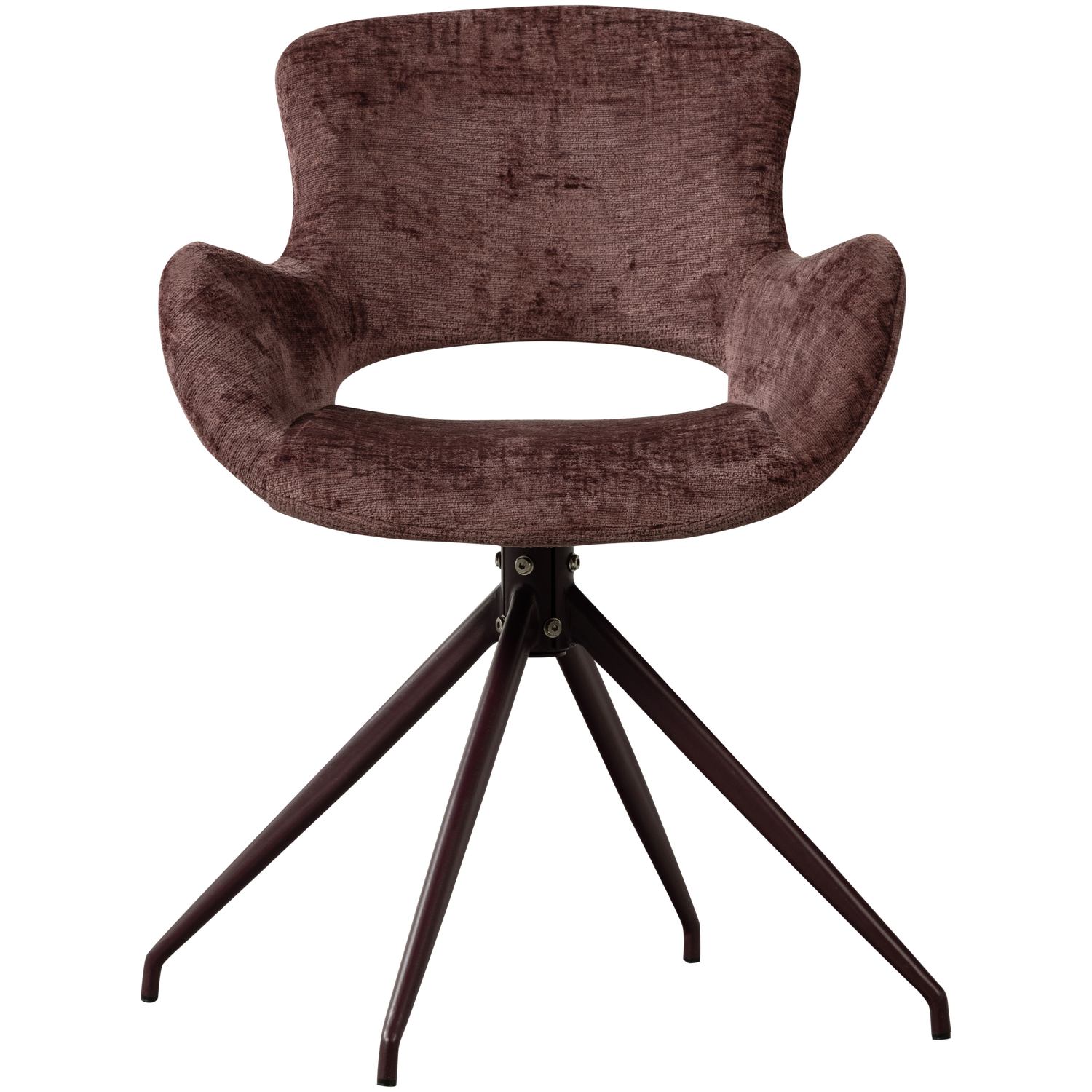 Woood | Eetkamerstoel Eliva structure velvet paars - Set van 2
