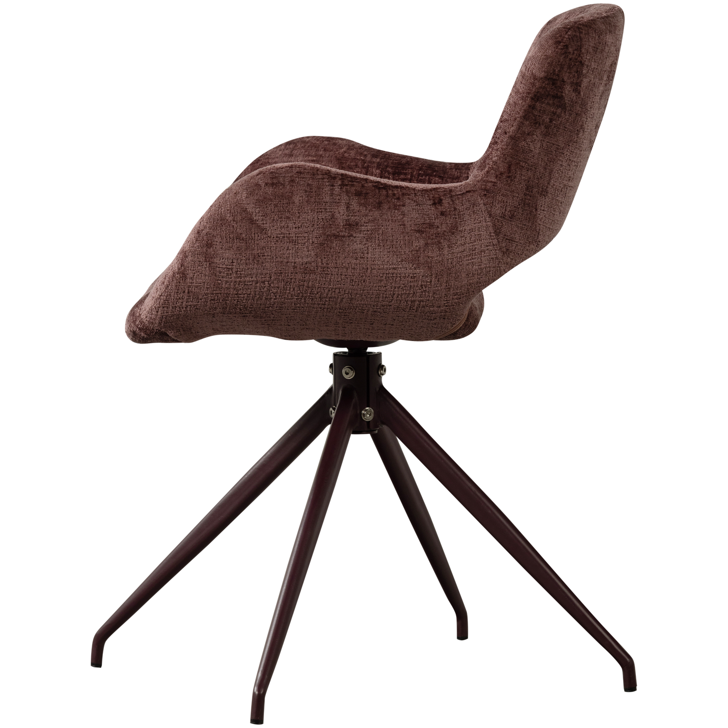 Woood | Eetkamerstoel Eliva structure velvet paars - Set van 2
