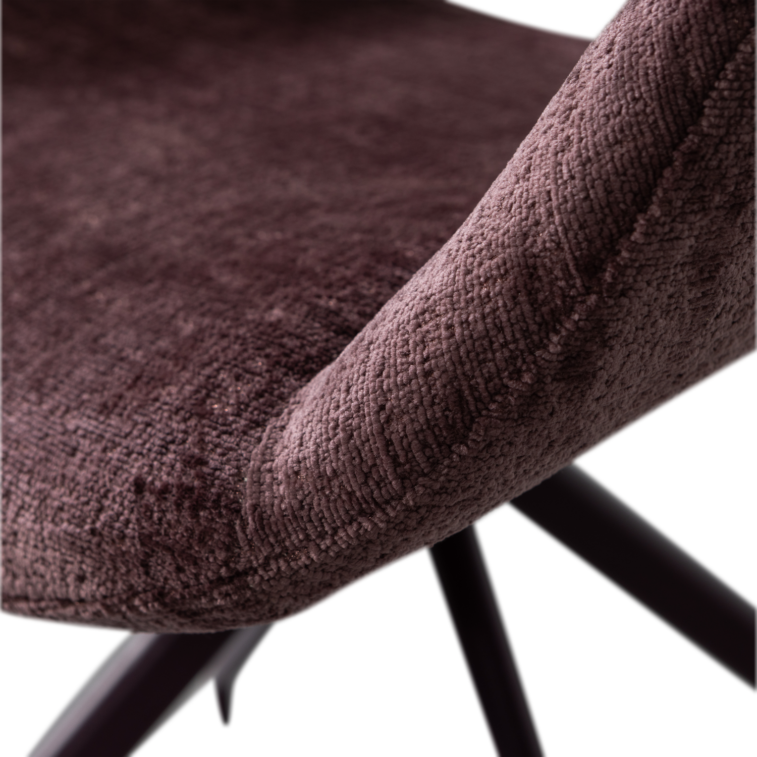 Woood | Eetkamerstoel Eliva structure velvet paars - Set van 2