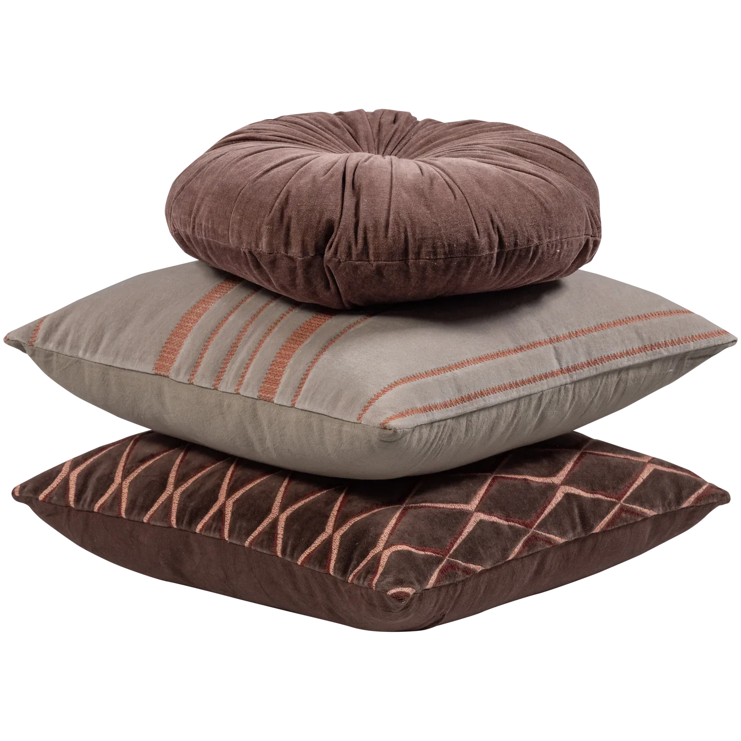 Woood | Kussen Aziz bruin rond 36cm