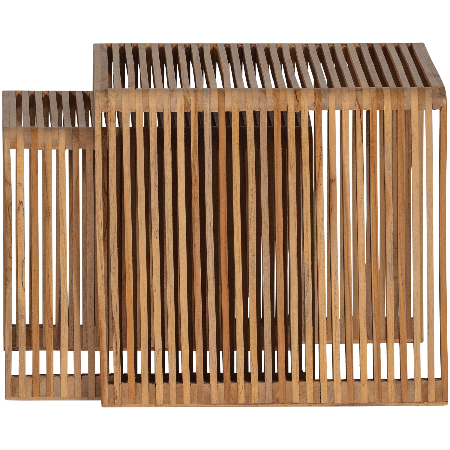 Woood | Bijzettafel Jasmijn recycled teak naturel set van 2