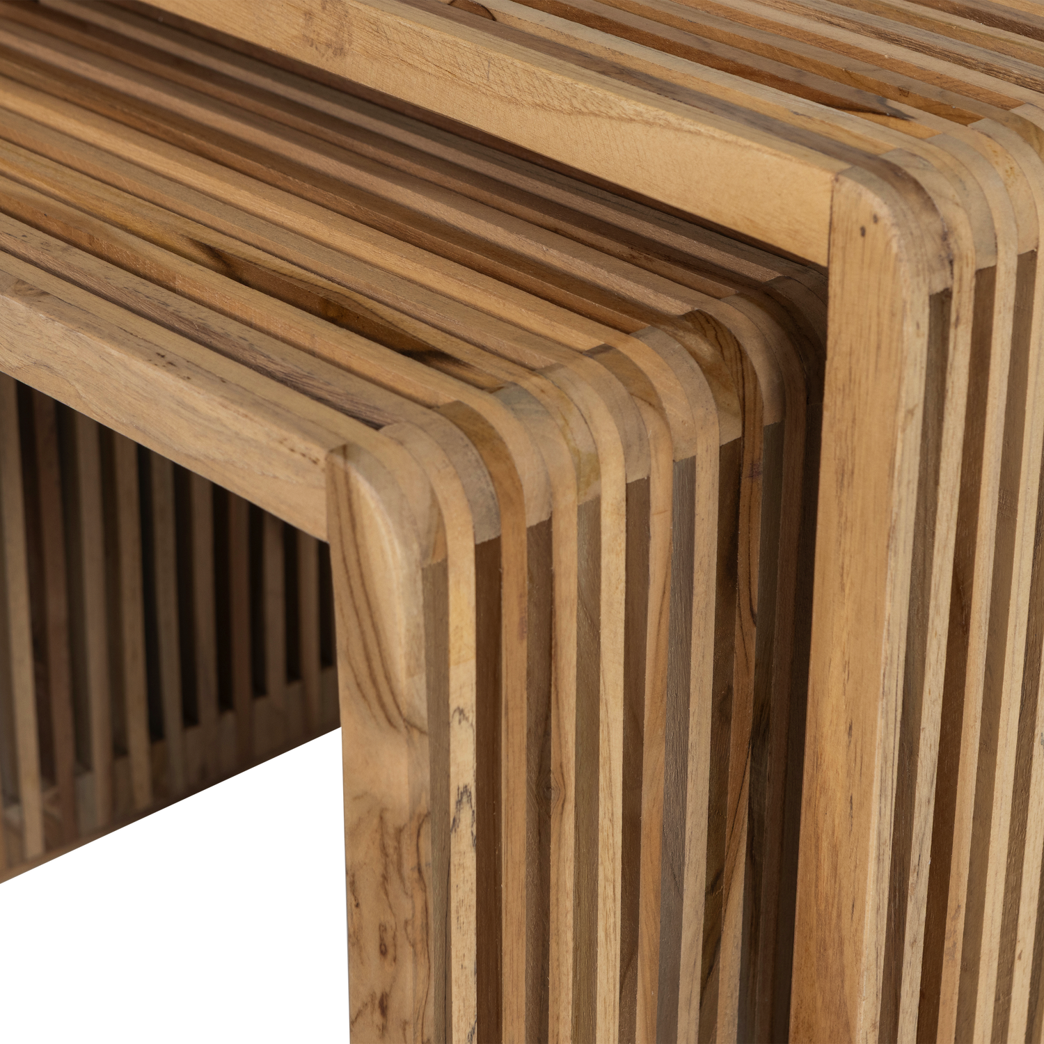 Woood | Bijzettafel Jasmijn recycled teak naturel set van 2