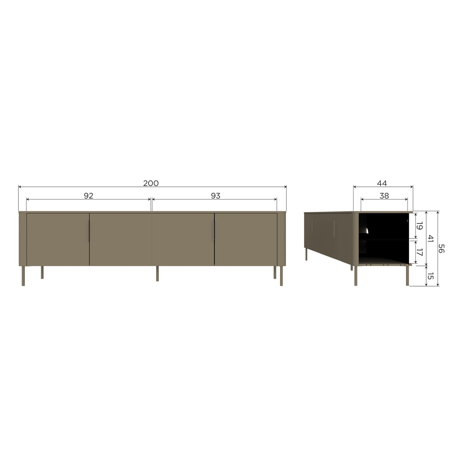 Woood | Tv meubel Gunnar 154cm mud