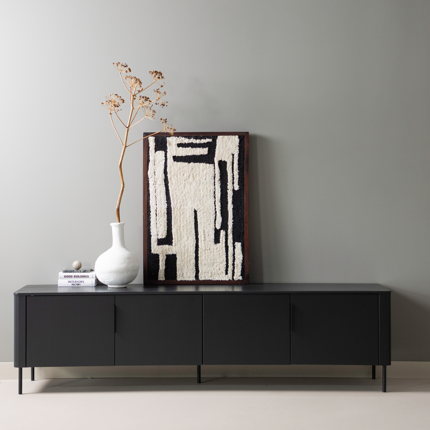 Woood | Tv meubel Gunnar 200cm matzwart