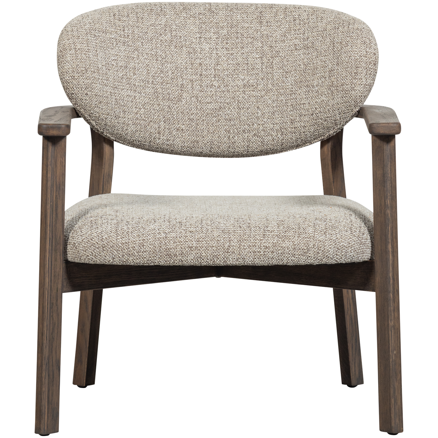 Woood | Fauteuil Udar naturel met houten frame bruin