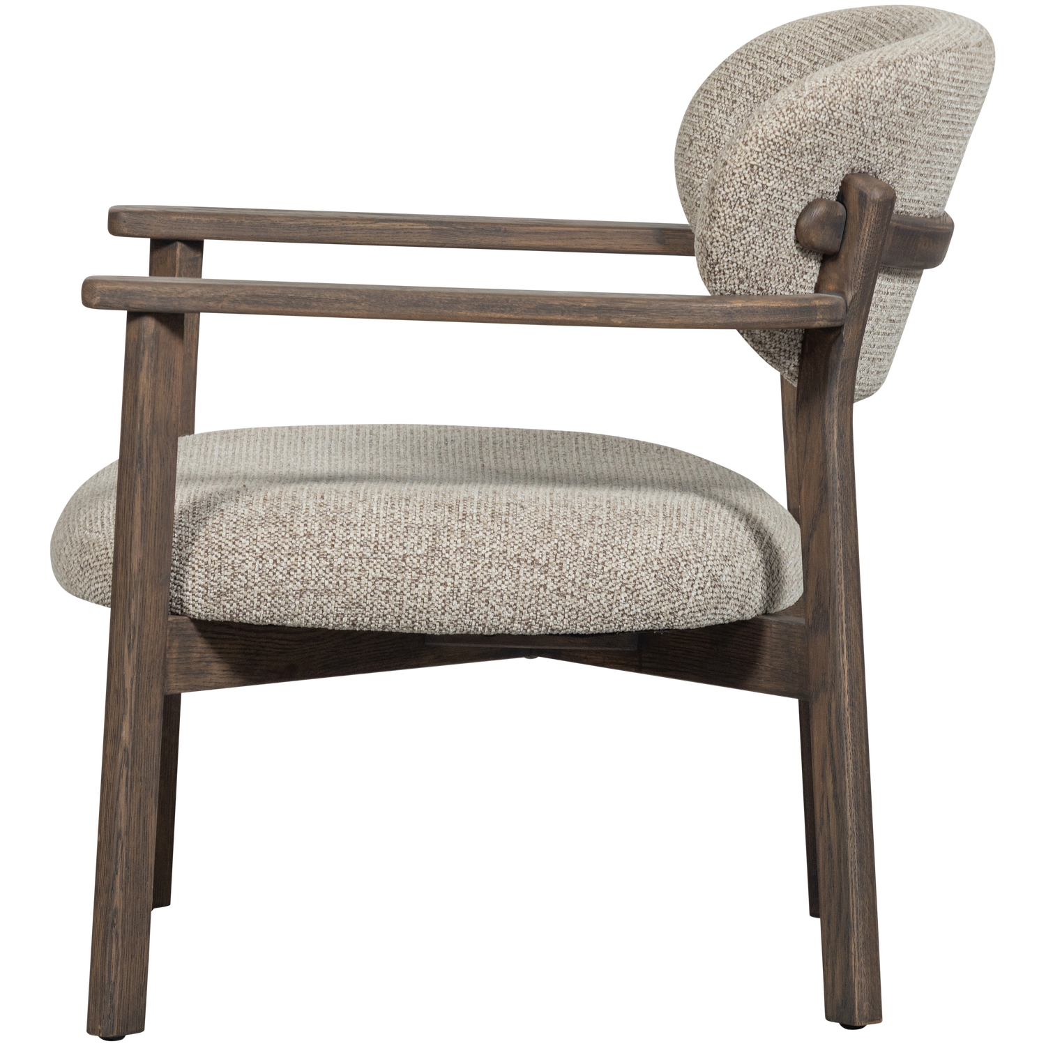Woood | Fauteuil Udar naturel met houten frame bruin