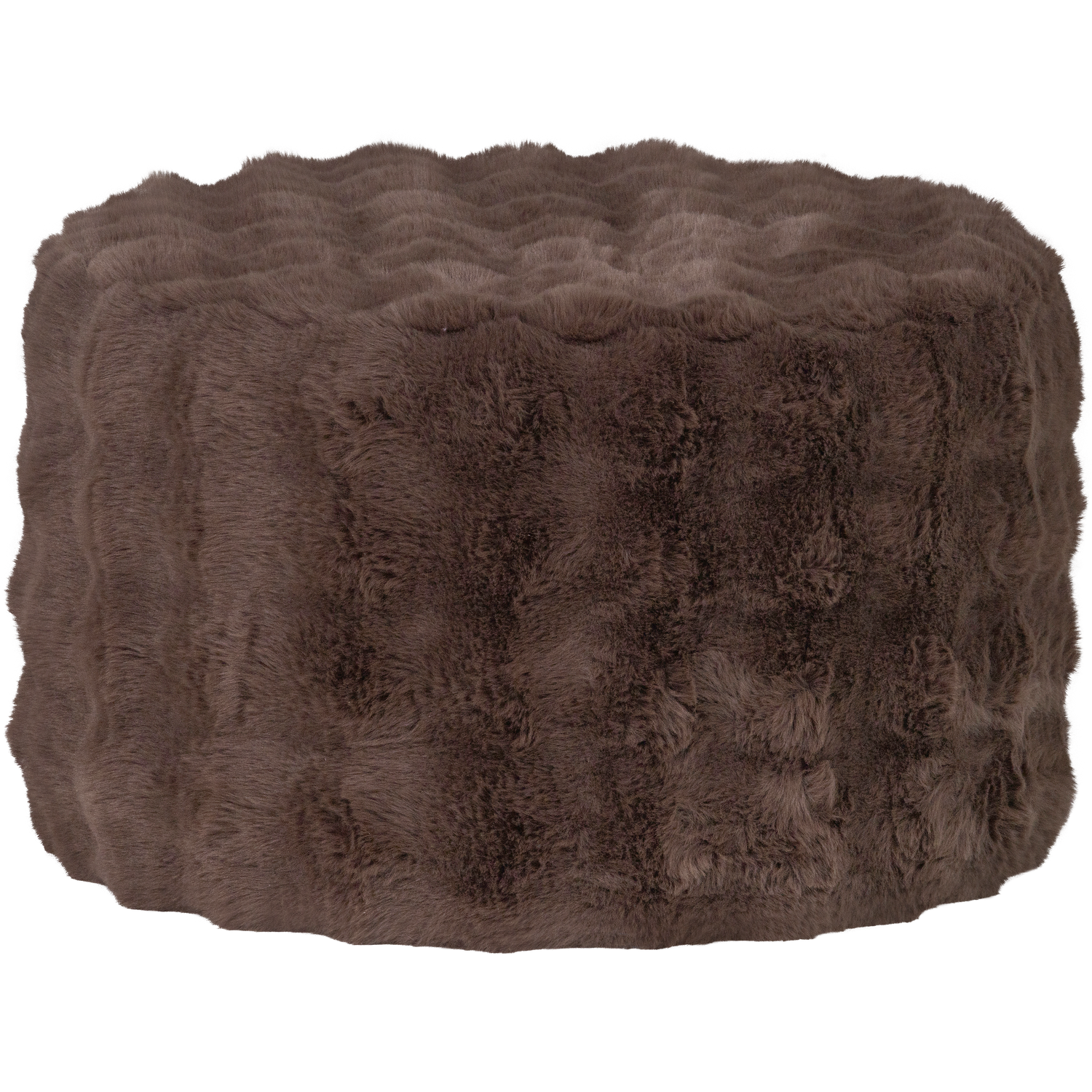 Woood | Poef Olven laag fluffy bruin