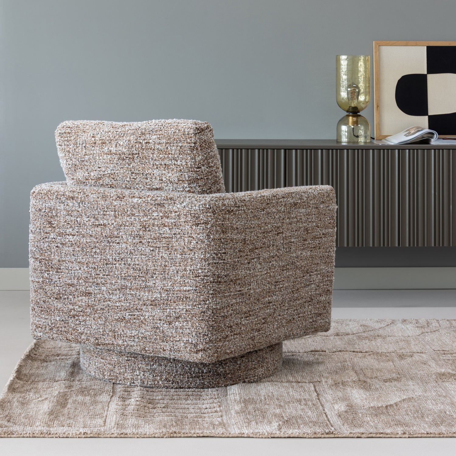 Woood | Draaifauteuil Oska bruin melange