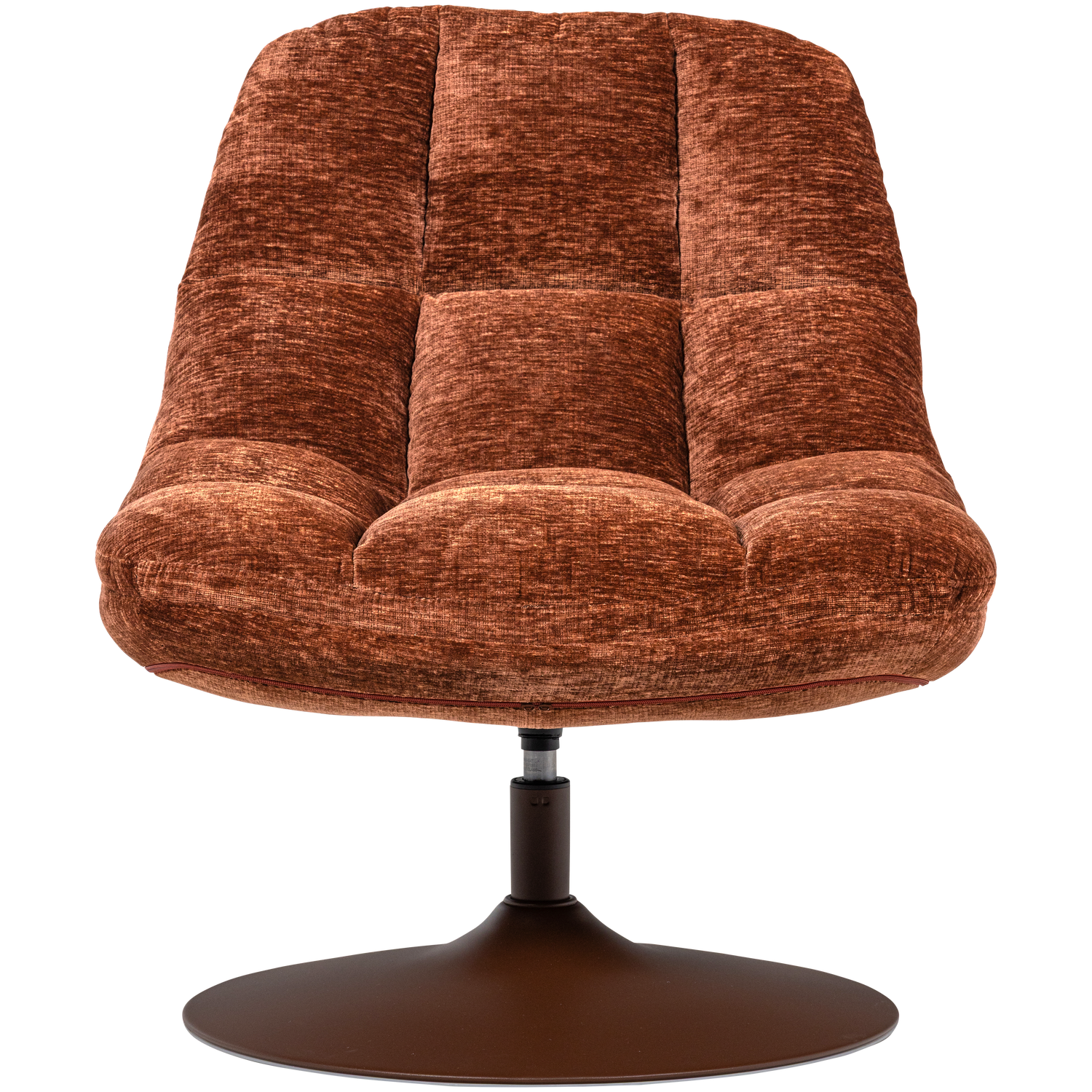 Woood | Draaifauteuil Elvi chenille structuur roestbruin