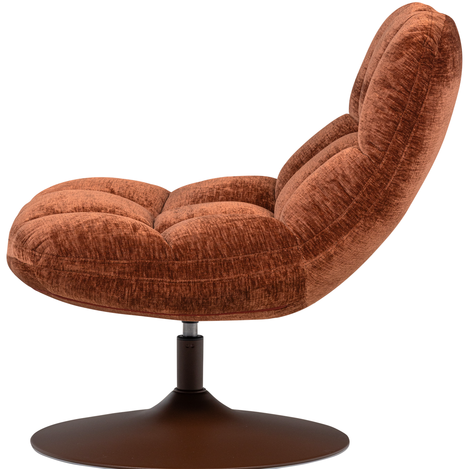 Woood | Draaifauteuil Elvi chenille structuur roestbruin