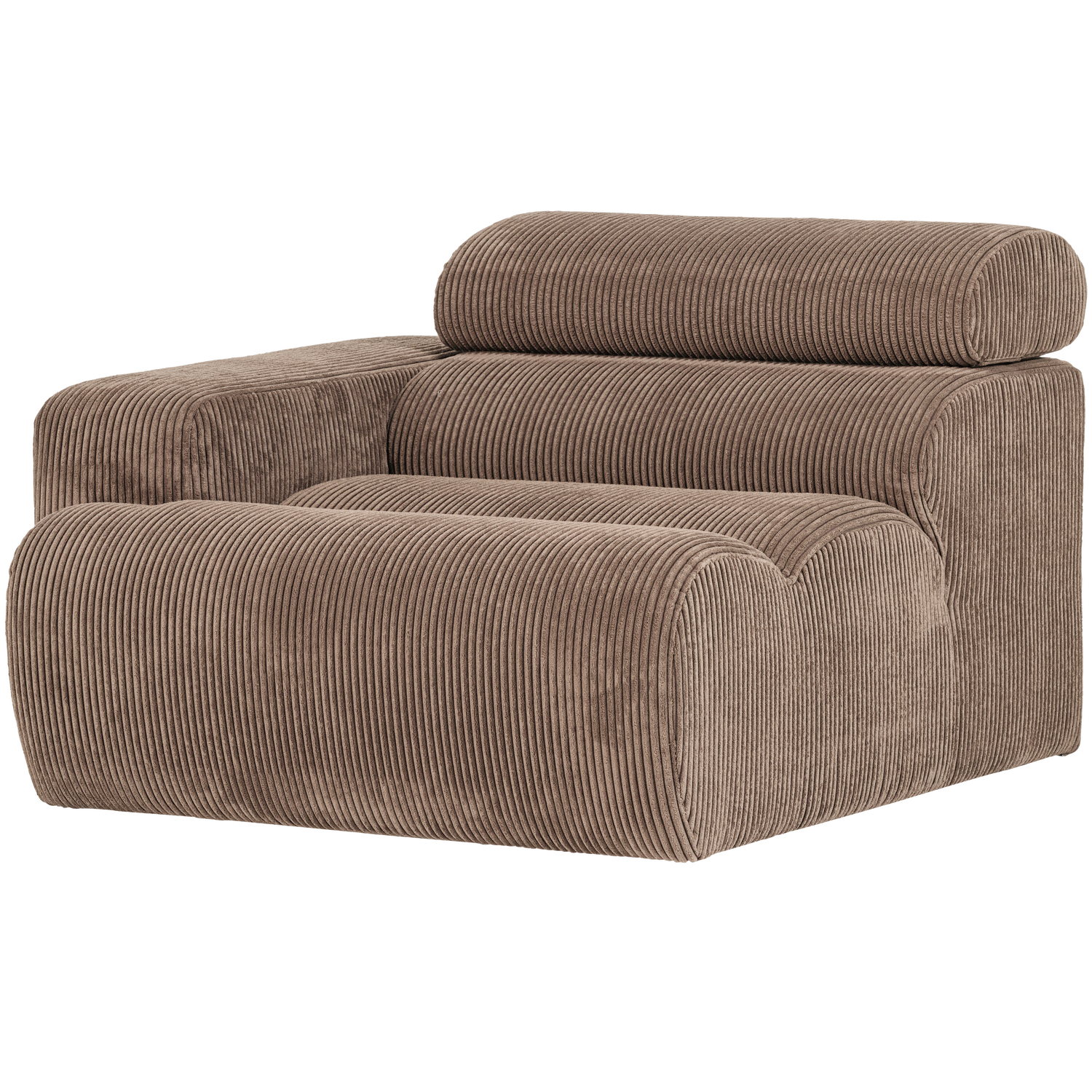 Woood | 1-Zits element Novi arm links ribstof taupe