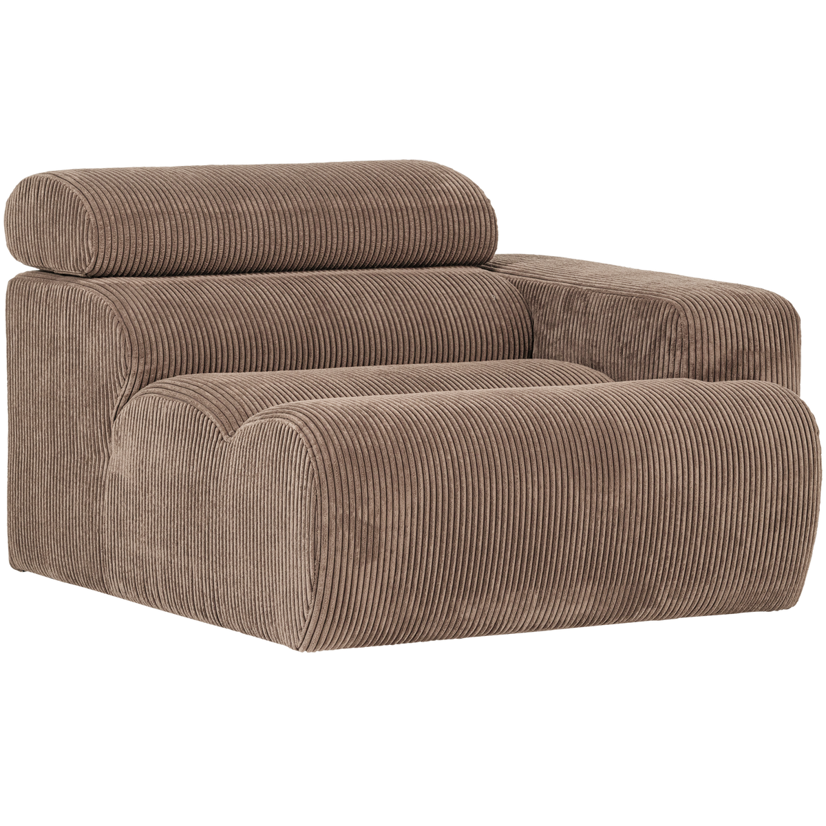 Woood | 1-Zits element Novi arm rechts ribstof taupe