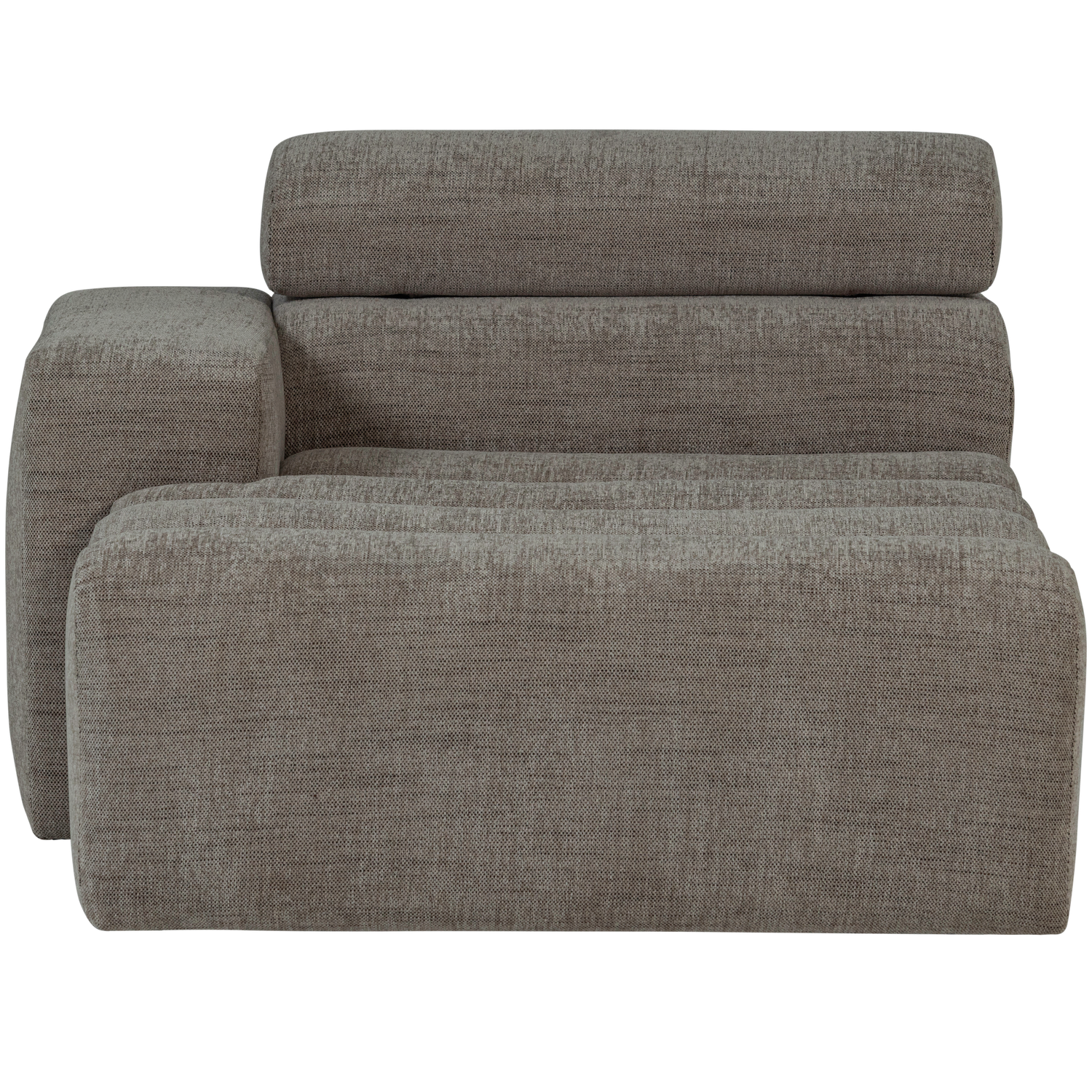 Woood | Chaise longue Novi element arm links grijs melange