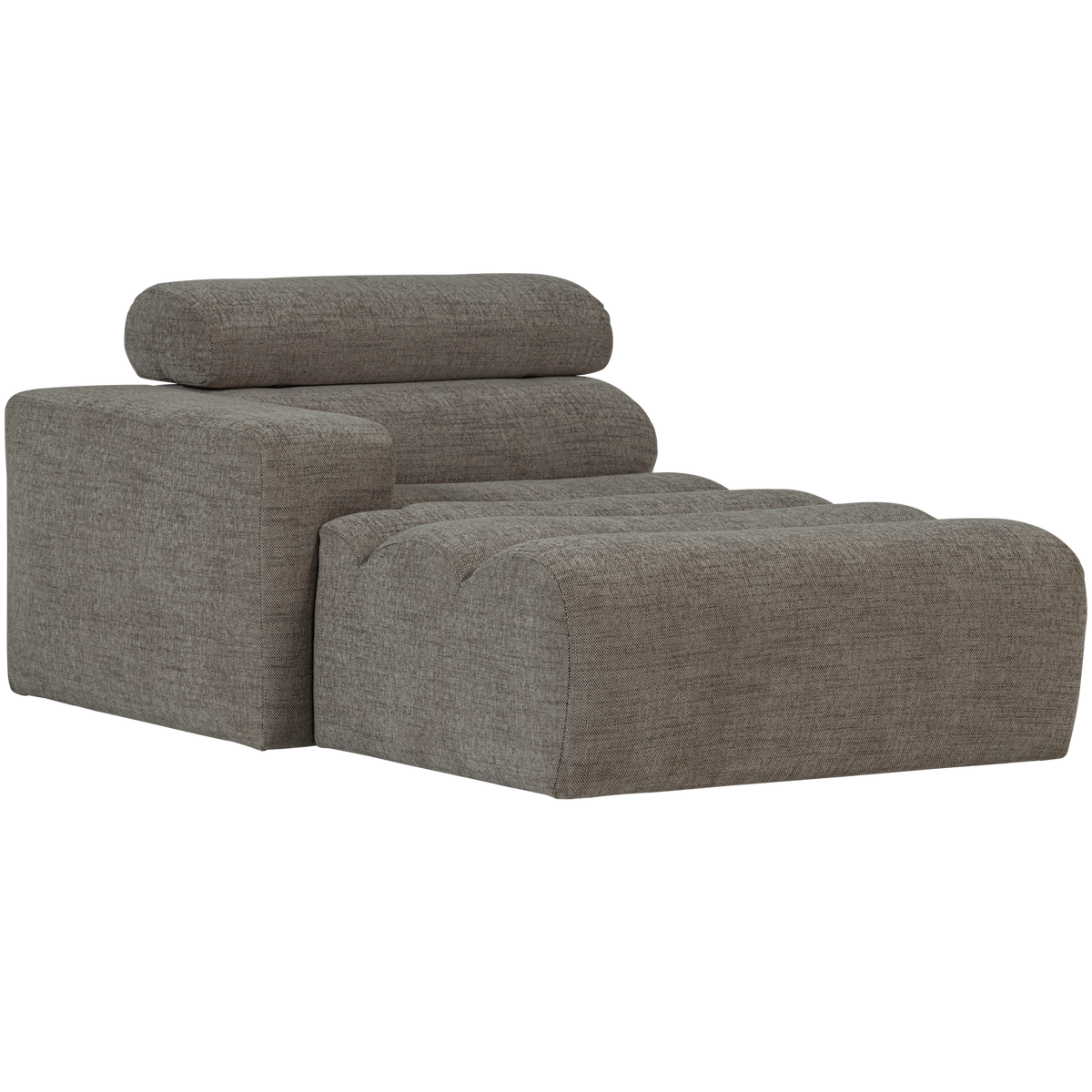 Woood | Chaise longue Novi element arm links grijs melange