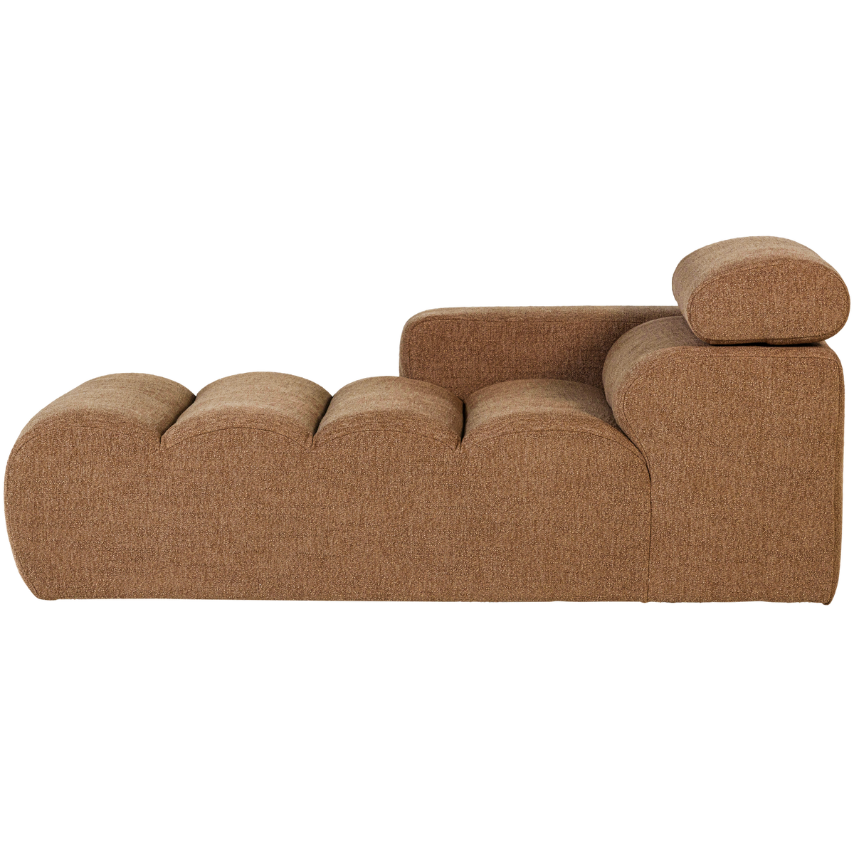 Woood | Chaise longue Novi element arm links boucle karamelbruin
