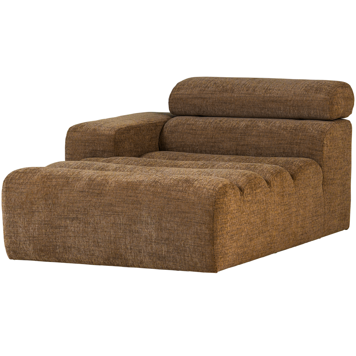 Woood | Chaise longue Novi element arm links karamelbruin melange