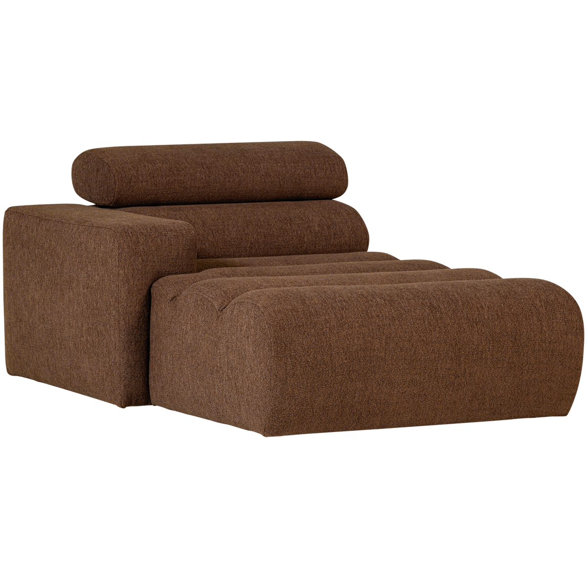 Woood | Chaise longue Novi element arm links boucle mokkabruin