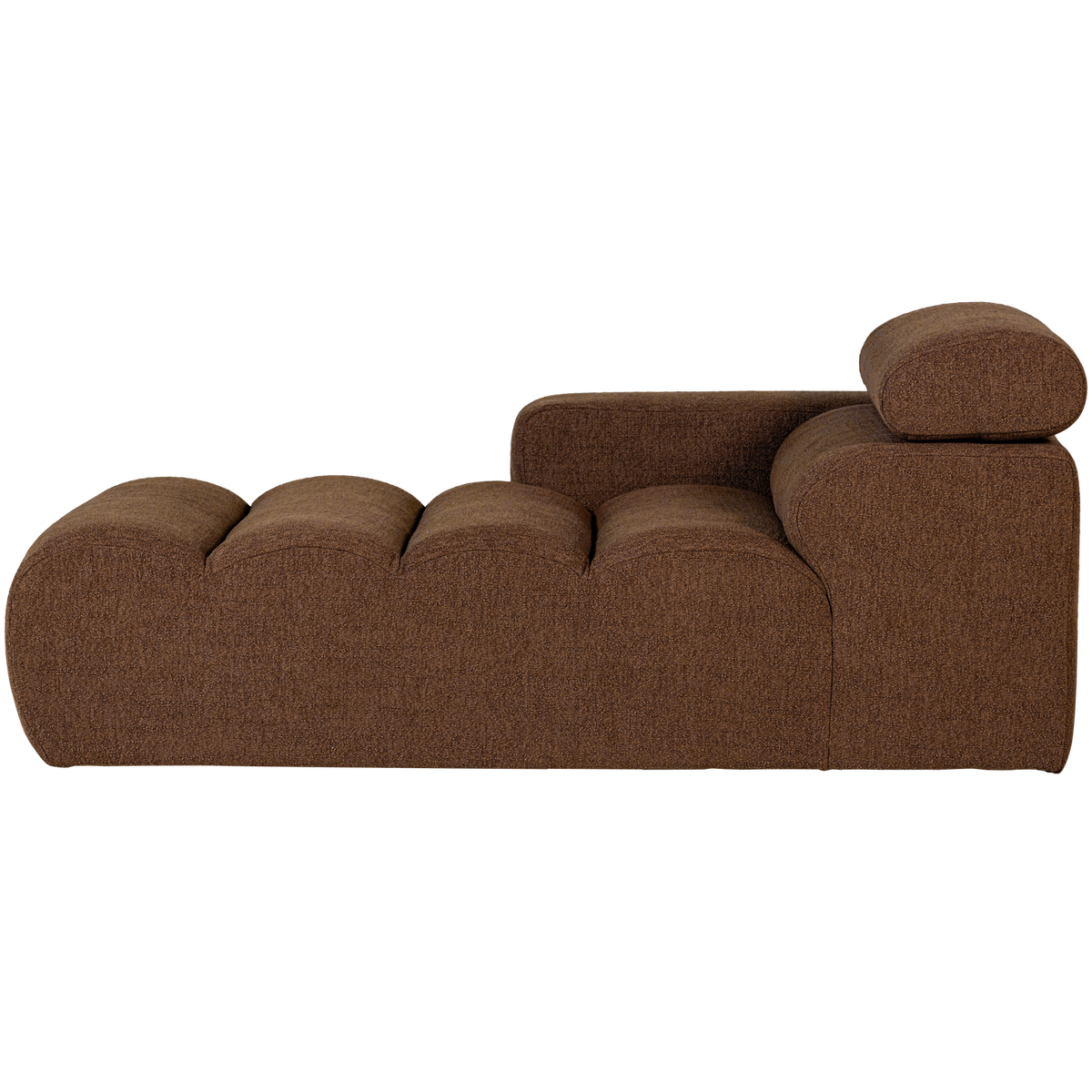 Woood | Chaise longue Novi element arm links boucle mokkabruin